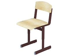 Стул школьный ученический 4-6 г/р регулируемый (фанера, м/к коричневый, плоскоовальная труба)