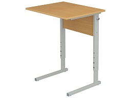 Стол школьный 1-местный 4-6 г/р регулируемый (бук, м/к серый, прямоугольная труба)