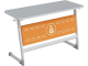 Стол 2-местный школьный 5-7 г/р "Логика" АГРОТЕХ с перфорированным экраном (серый/оранжевый, м/к белый)
