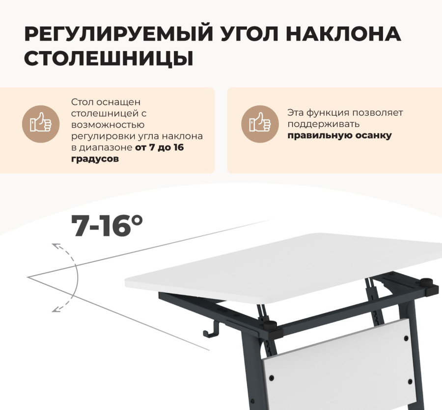 Cтол ученический береза/антрацит SHT-T-TN15/3-5