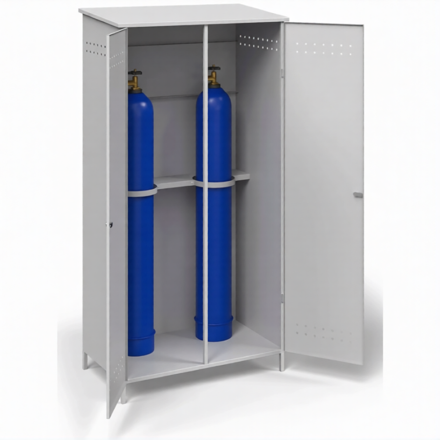 Шкаф металлический для 2-х газовых баллонов ШГБК-V1 усиленный с уголком