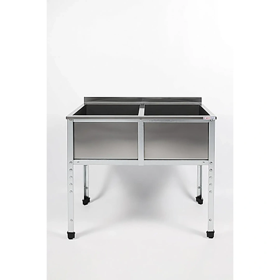 Ванна моечная двухсекционная с бортом ВМС-2/8-Б-ЭЦ