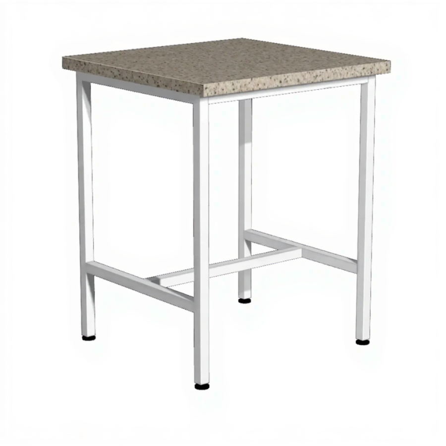 Стол лабораторный для весов (камень) СЛ/3 (600х600х750) (столешница гранит серый, каркас белый)