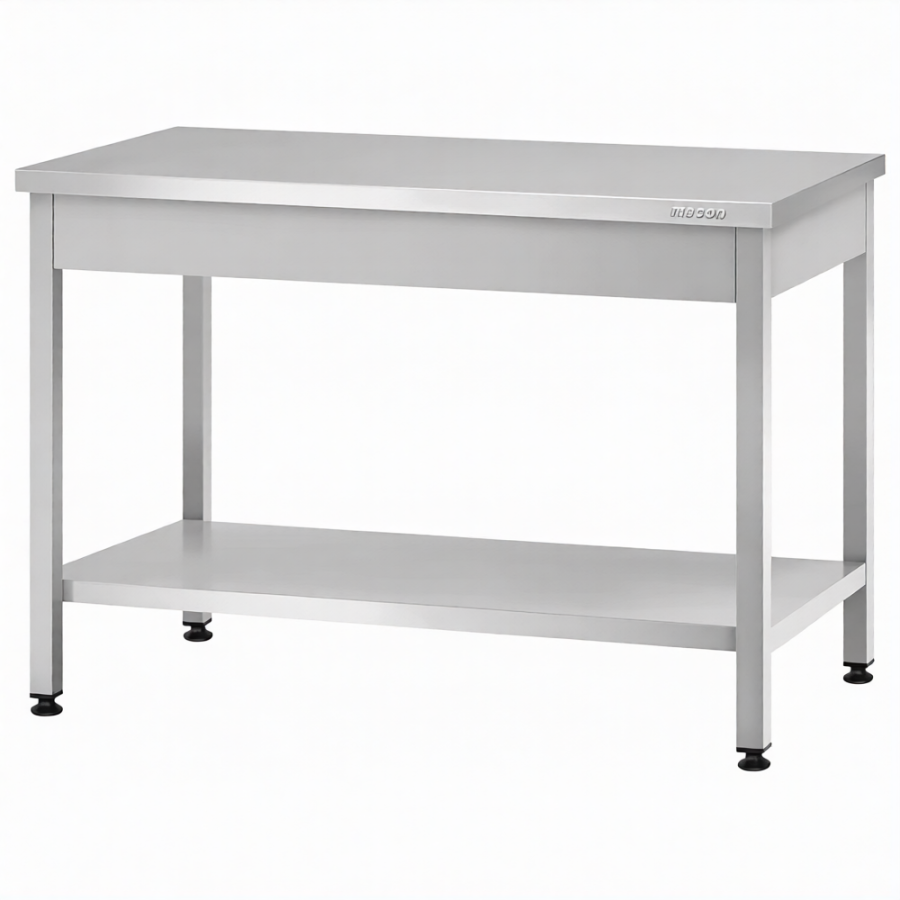 Стол производственный СПРп - 860х1200х600 «Profi Inox» (полка сплошная)