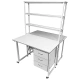 Стол лабораторный островной с надстройкой Сло 22.021 (белый)