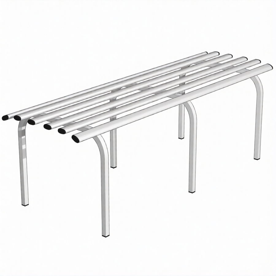 Скамья металлическая 3-х местная СКМ-3х (каркас белый)